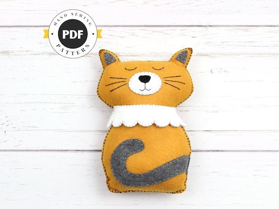 フェルト猫の縫製パターン：簡単に作れる猫のぬいぐるみDIY（PDF SVG