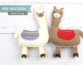 Llama Sewing Pattern, How to Sew Felt Llama Pattern, Easy Llama Plushie, Embroidered Llama Softie, Llama Stuffed Animal, PDF SVG DFX