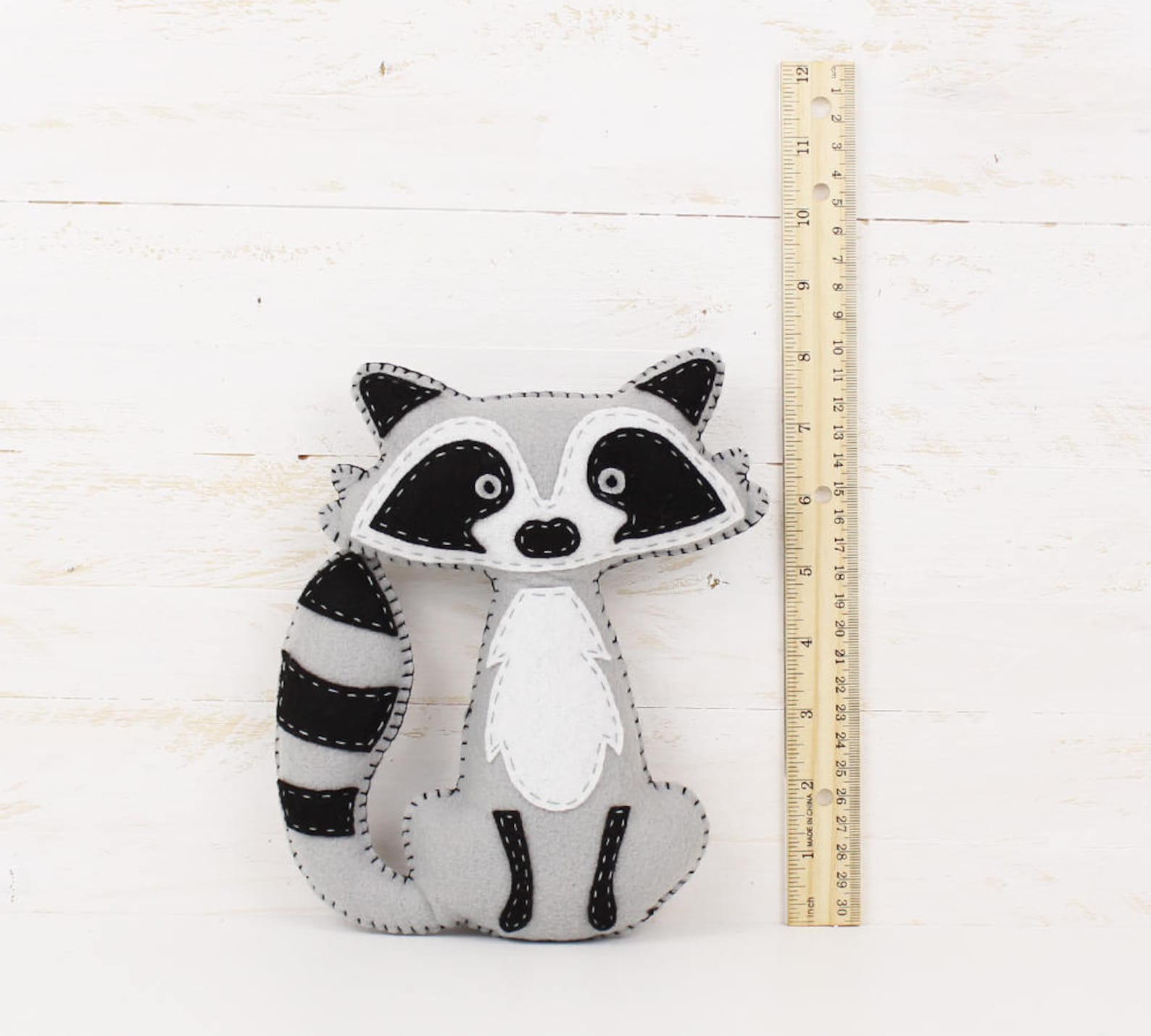 Raccoon Stuffed Animal Sewing Pattern Felt Hand Sewing Etsy