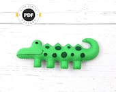 Crocodile Sewing Pattern, Felt Alligator Pattern, Sew by Hand a Felt Crocodile or Alligator, Plush Alligator, Stuffed Crocodile, PDF SVG DFX