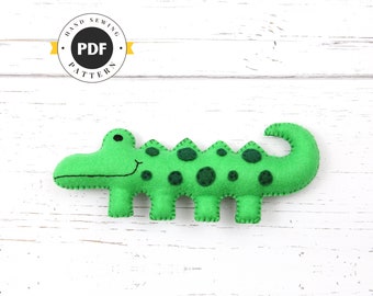 Naaipatroon vilten krokodil: pluche alligator pdf (SVG DFX)