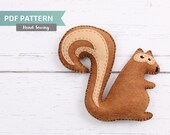 Squirrel Sewing Pattern, Stuffed Squirrel Hand Sewing Pattern, Felt Easy to Sew Plush Chipmunk, Instant Download PDF SVG DXF