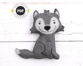 Wolf Sewing Pattern, Big Bad Wolf Stuffed Animal Hand Sewing, Felt Coyote Hand Sewing Pattern, Gray Wolf, Easy Sewing Project, PDF SVG DFX