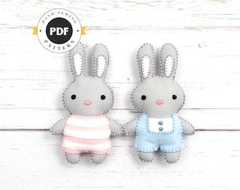 Filz Hase Schnittmuster: DIY Plüsch Hasen (PDF SVG)