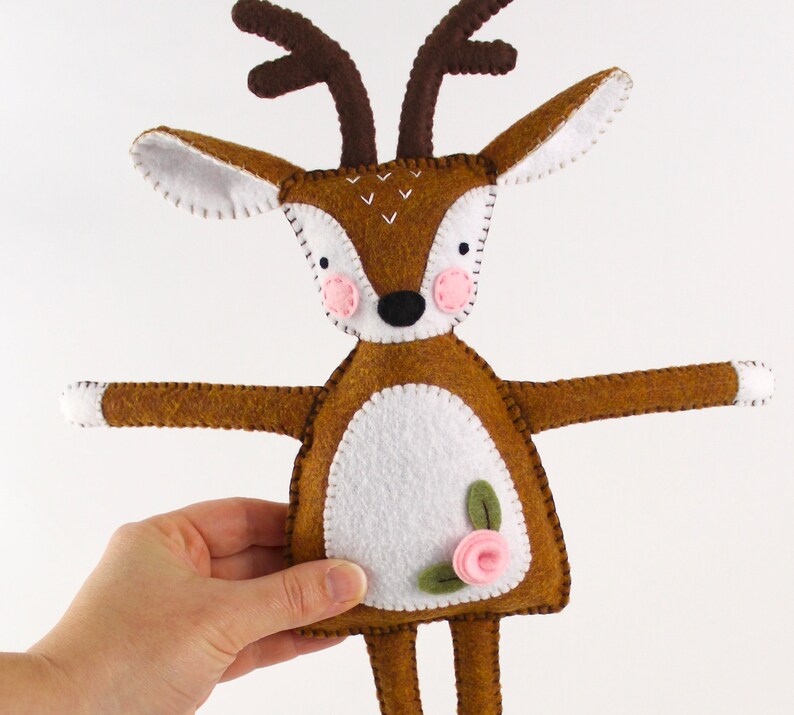 Deer Sewing Pattern Felt Stuffed Deer Plush Hand Sewing | Etsy