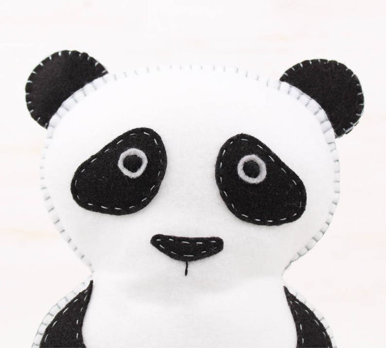 Panda Pattern Felt Panda Bear Sewing Pattern Panda Stuffed | Etsy