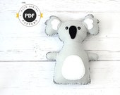 Koala Stuffed Animal Sewing Pattern, Koala Hand Sewing Pattern, Plush Koala, Koala Softie, Koala Stuffie, Australian Animal, PDF SVG DXF