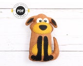 Dog Stuffed Animal Sewing Pattern, Stuffed Dog Felt Plushie Pattern, Dog Softie Pattern, Plush Dog Pattern, Easy Sewing Pattern, PDF SVG DFX