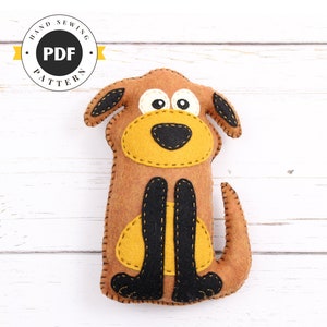 Dog Stuffed Animal Sewing Pattern, Stuffed Dog Felt Plushie Pattern, Dog Softie Pattern, Plush Dog Pattern, Easy Sewing Pattern, PDF SVG DFX