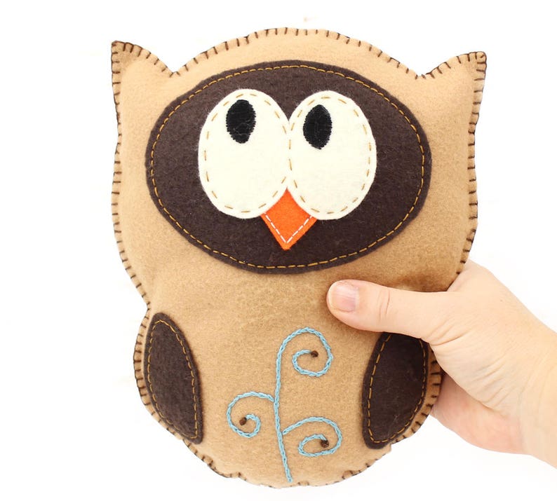 Stuffed Owl Sewing Pattern Felt Owl Plush Softie Woodland | Etsy