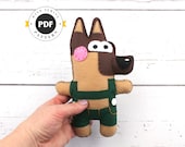 German Shepherd Hand Sewing Pattern | Felt Dog in Lederhosen Soft Toy | Gift for Dog Lover | PDF SVG DXF