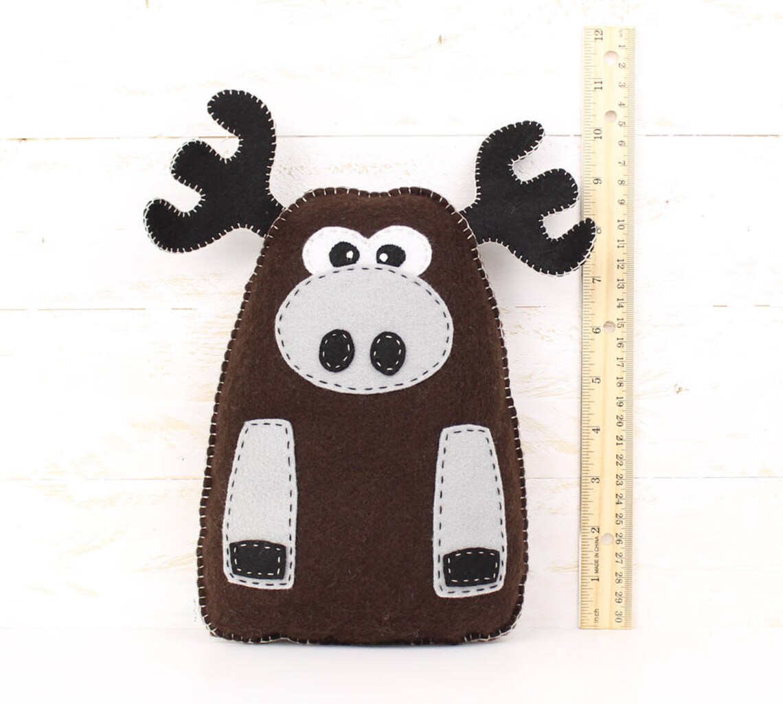 Moose Sewing Pattern Plush Felt Moose Stuffed Animal Sewing Etsy