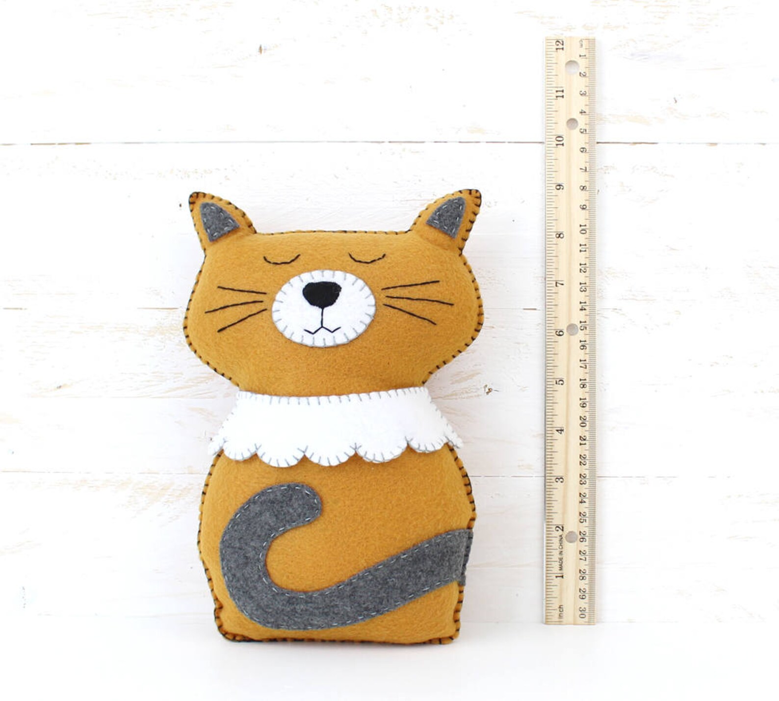 Cat Sewing Pattern Felt Cat Easy Hand Sewing Pattern for Etsy