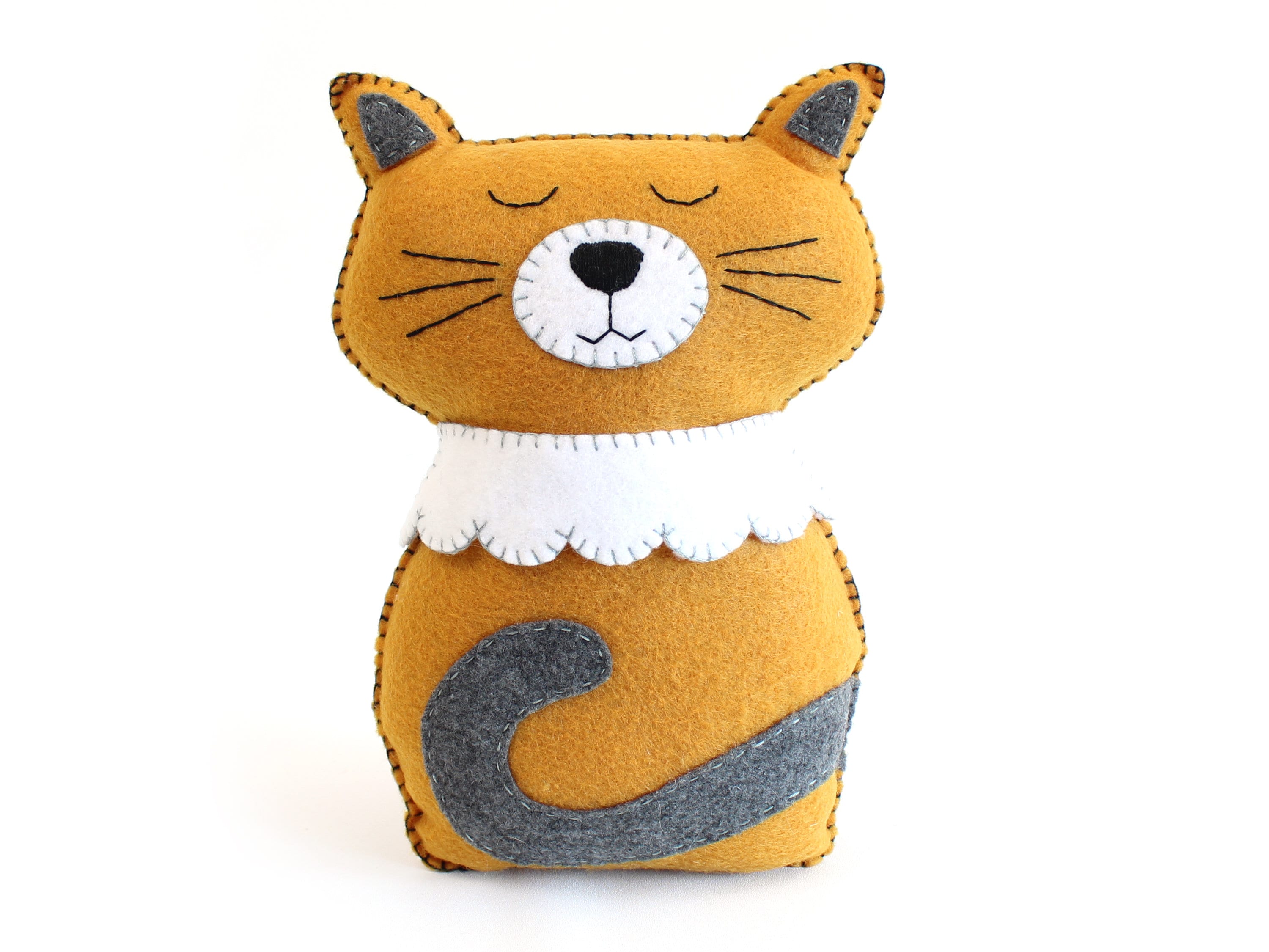フェルト猫の縫製パターン：簡単に作れる猫のぬいぐるみDIY（PDF SVG