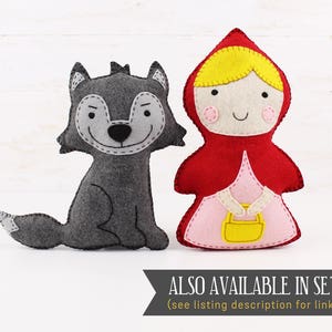 Image showing that sewing pattern for Little Red Riding Hood can be purchased in a set including a Big Bad Wolf