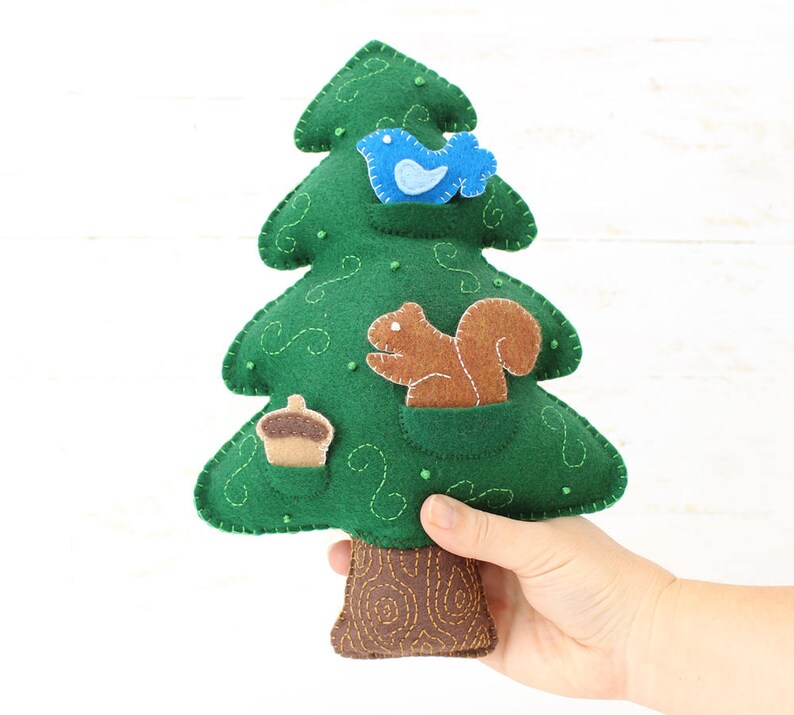 Felt Tree Pattern Evergreen Tree Sewing Pattern Hand Sew a Etsy
