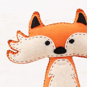 Close up of plush felt fox