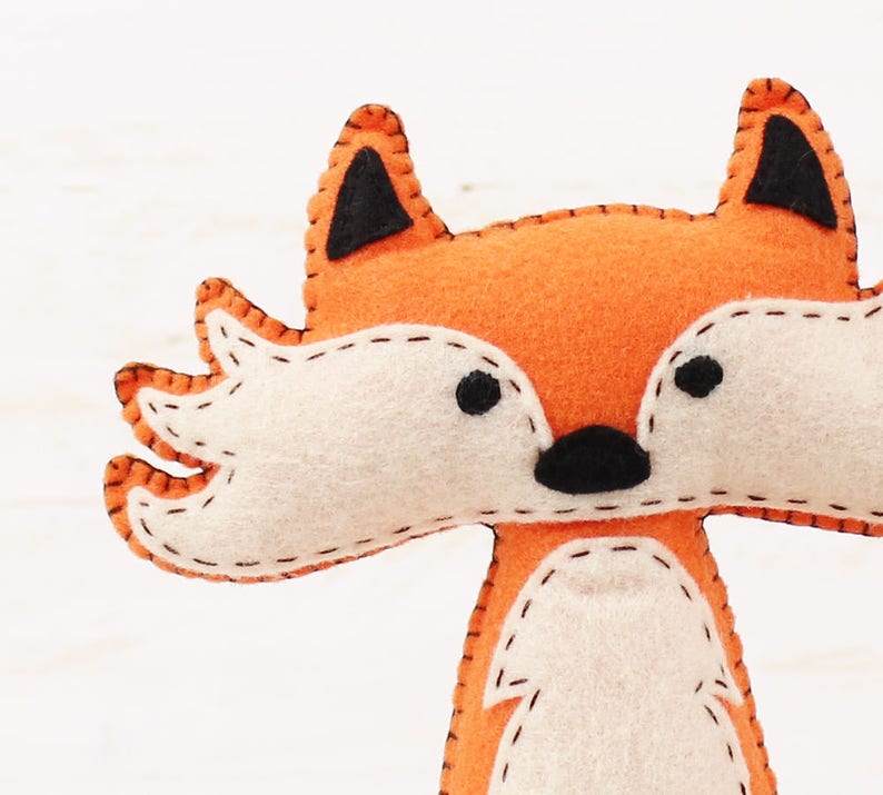 Close up of plush felt fox