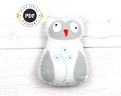 Owl Hand Sewing Pattern, Felt Owl Stuffed Animal Pattern, Sew a Felt Owl Pattern, Snowy Owl Plushie, Owl Softie, Instant Download PDF SVG