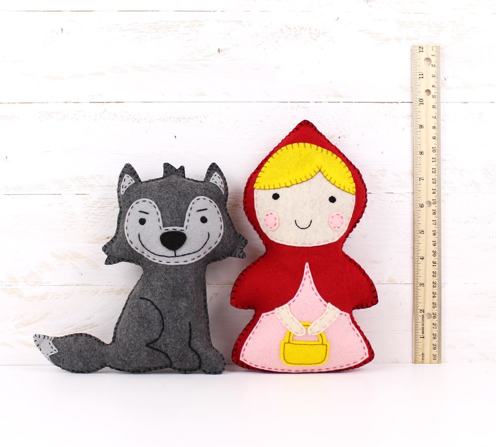 赤ずきんとオオカミのフェルト縫製パターン（PDF SVG） - Etsy 日本