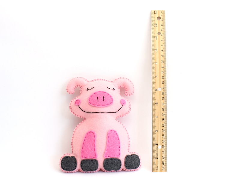 Pig Sewing Pattern Felt Pig Sewing Pattern Sew a Stuffed | Etsy