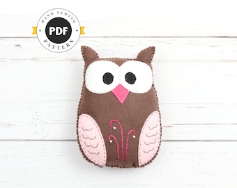 Patron de couture peluche chouette en feutre : Binky la chouette (PDF SVG DXF)
