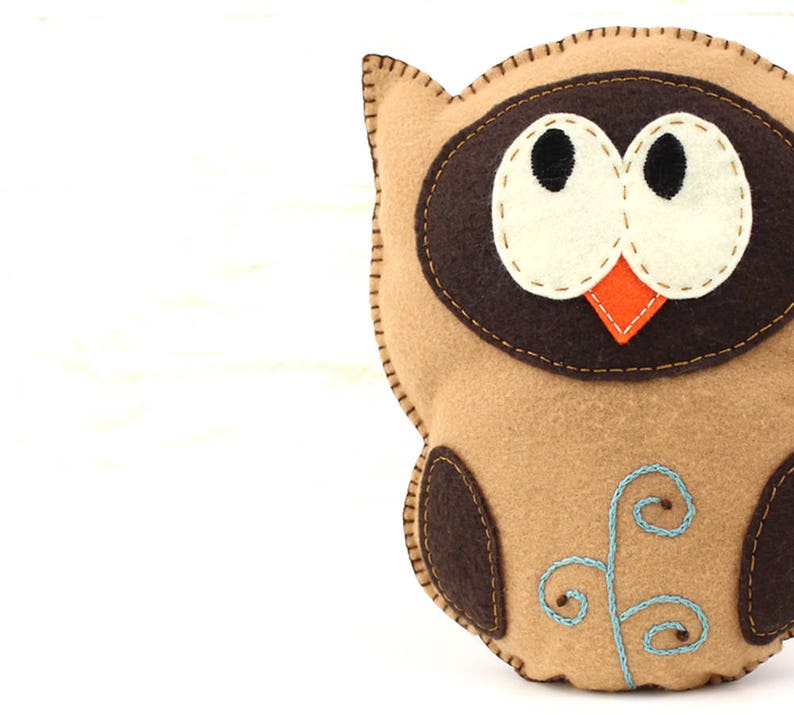 Stuffed Owl Sewing Pattern Felt Owl Plush Softie Woodland | Etsy