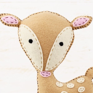 Soft toy plush deer, hand sewn