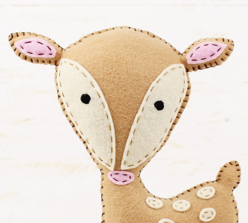 Soft toy plush deer, hand sewn