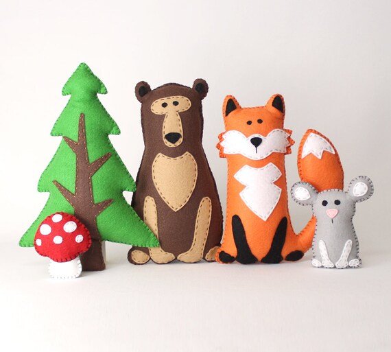 woodland stuffed animal collection