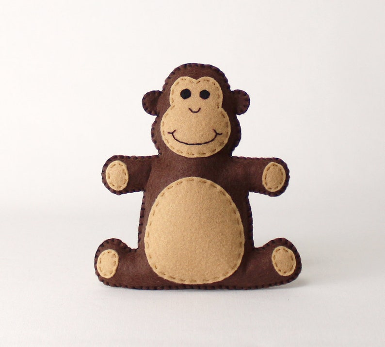 Monkey Sewing Pattern Stuffed Felt Monkey Hand Sewing | Etsy