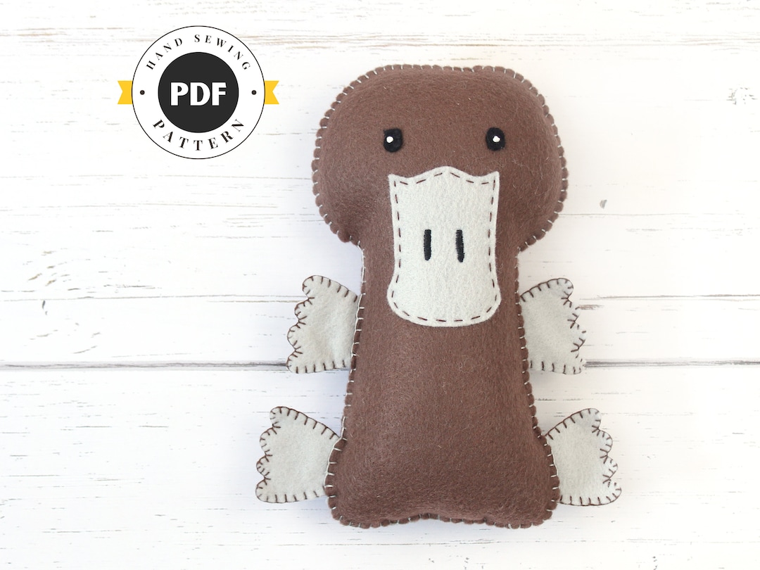 Platypus Stuffed Animal Sewing Pattern, Duck Billed Platypus Hand ...