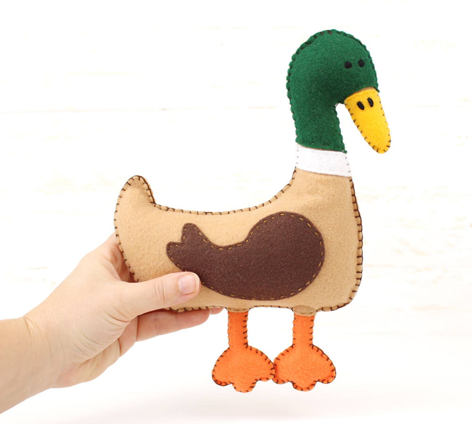 Duck Sewing Pattern Mallard Duck Hand Sewing Pattern Felt Etsy