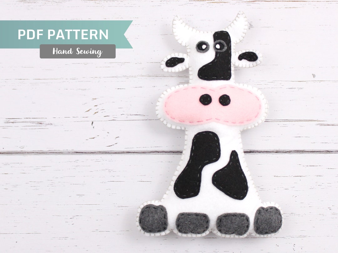 Cow Sewing Pattern Plush Cow Sewing Pattern Felt Cow Etsy