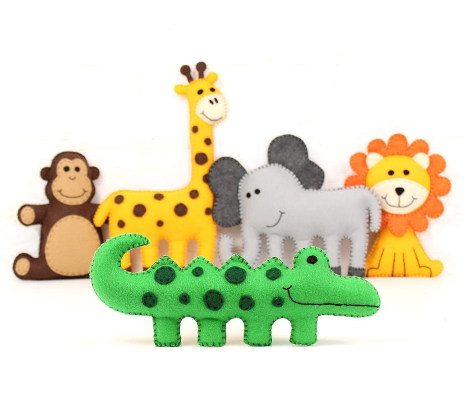 Crocodile Sewing Pattern Felt Alligator Pattern Sew by Hand Etsy