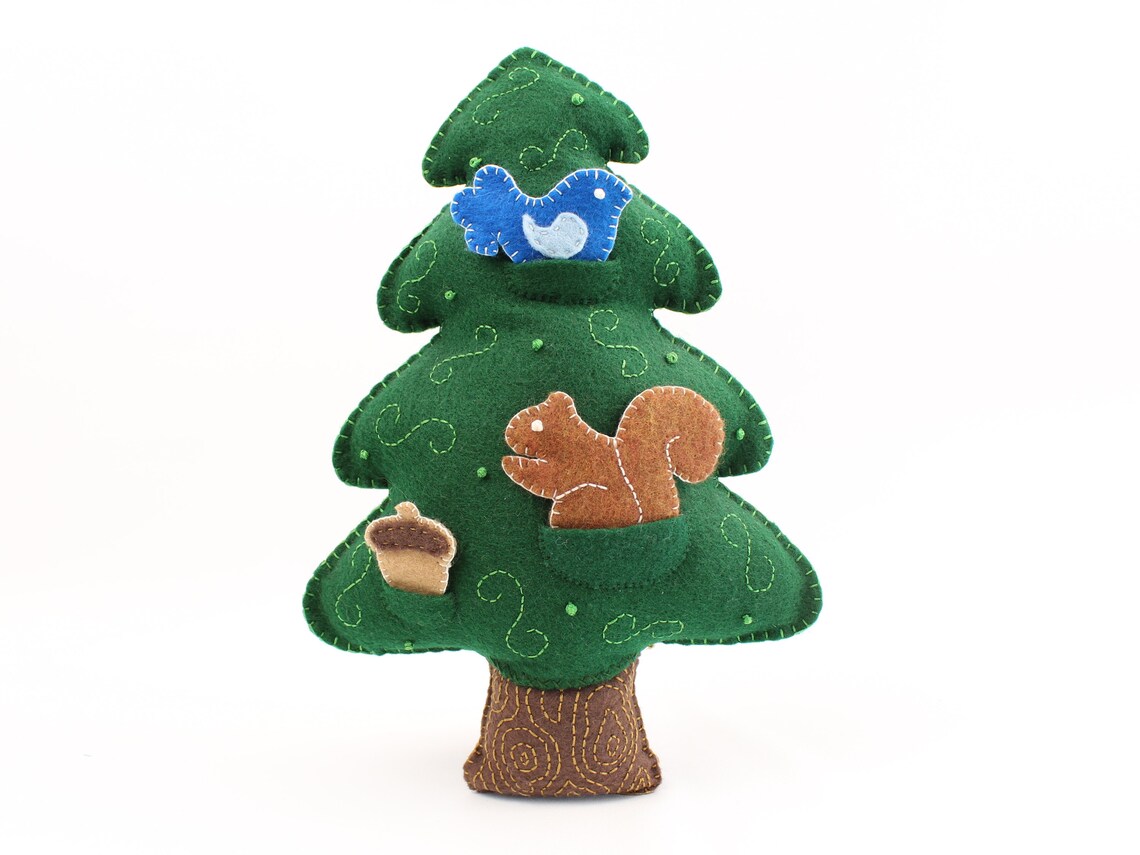 Felt Tree Pattern Evergreen Tree Sewing Pattern Hand Sew a Etsy