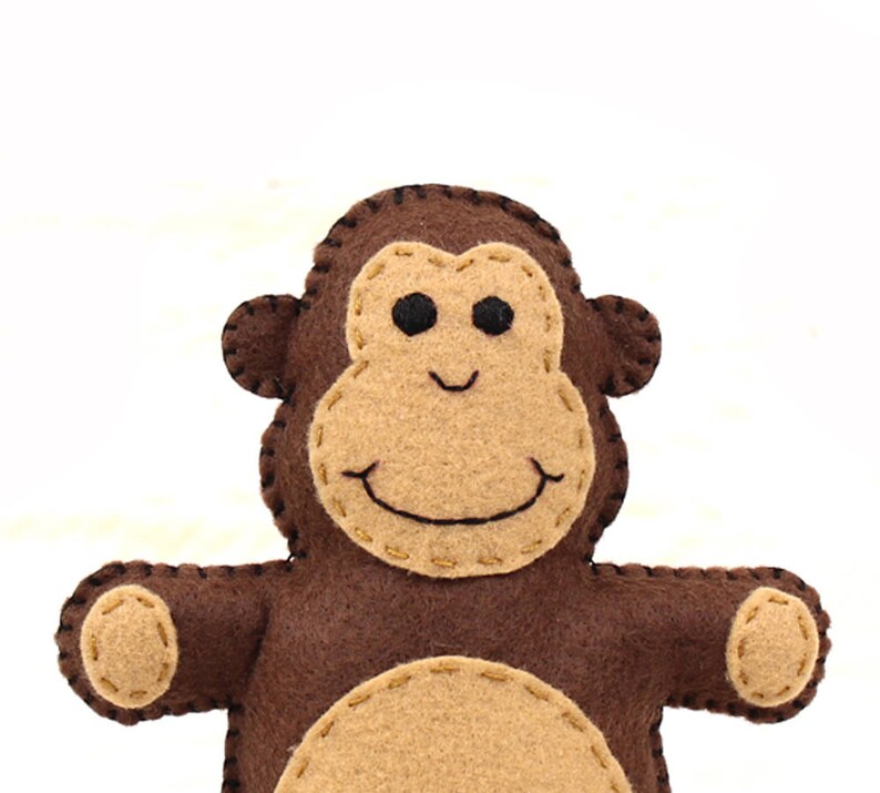 monkey sewing pattern stuffed felt monkey hand sewing etsy