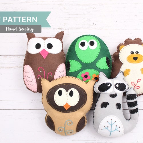 Woodland Stuffed Animal Sewing Patterns Felt Owl Plush - Etsy