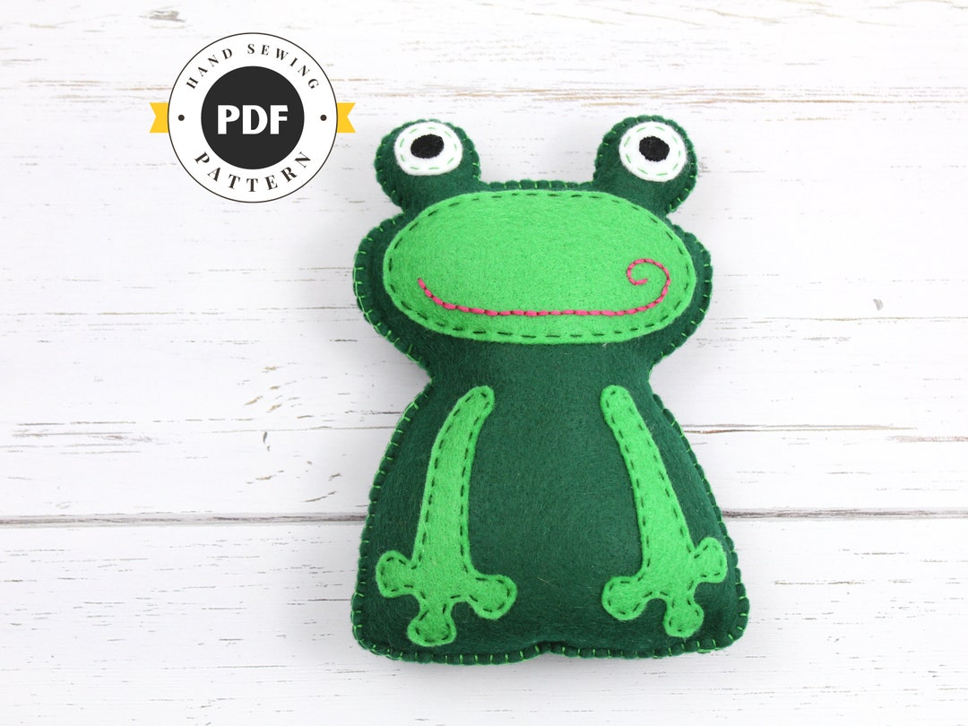 Frog Sewing Pattern, Frog Stuffed Animal Hand Sewing Pattern, Felt Frog  Pattern, Frog Plushie, Frog Softie Stuffie, Instant Download PDF SVG 