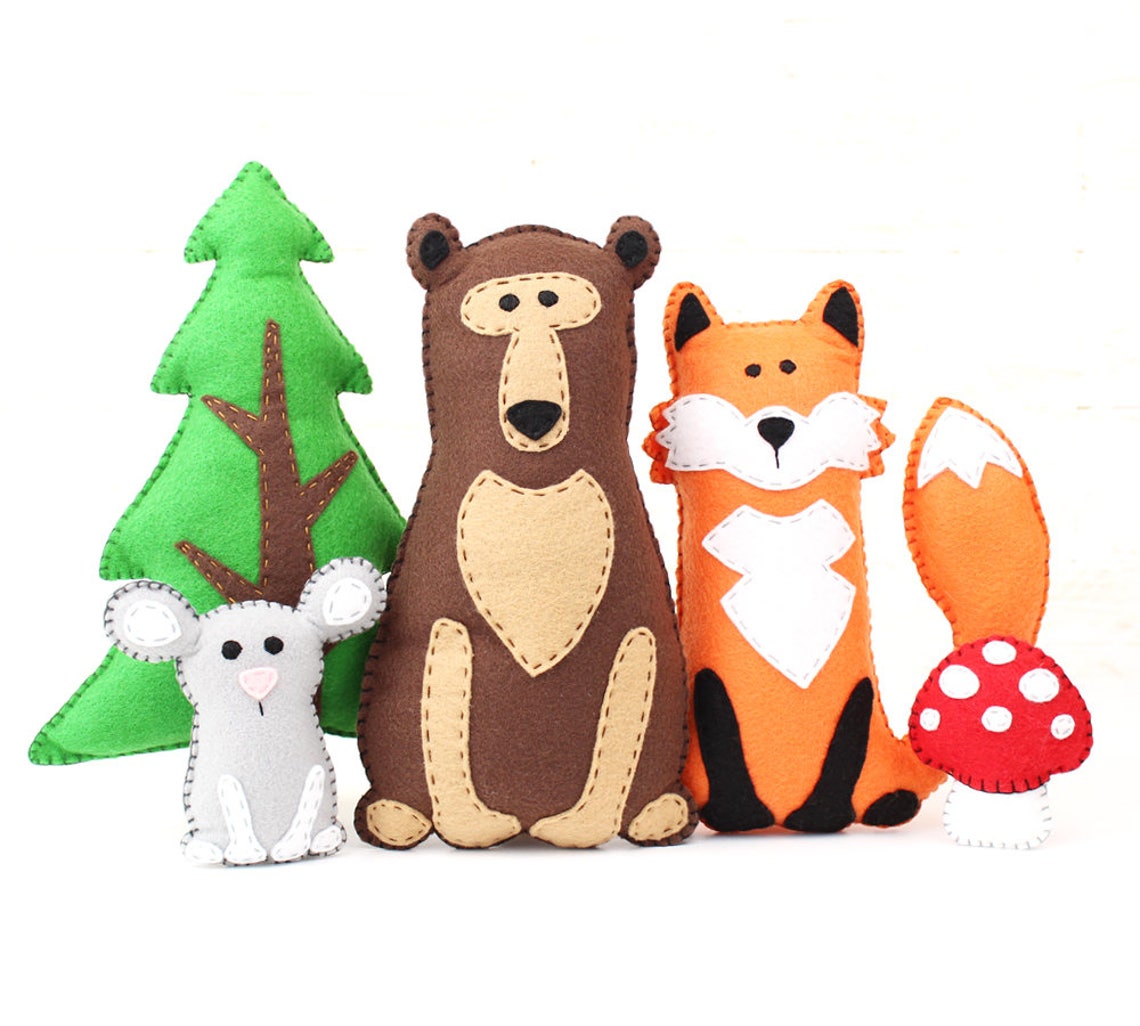 Woodland Stuffed Animal Patterns Easy Hand Sewing Patterns Etsy
