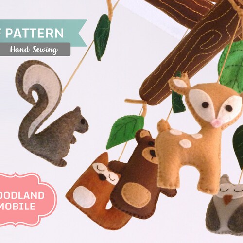 Woodland Animals PDF Pattern Felt Hand Sewing Fox Raccon Deer - Etsy