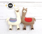 Llama Sewing Pattern, How to Sew Felt Llama Pattern, Easy Llama Plushie, Embroidered Llama Softie, Llama Stuffed Animal, PDF SVG DFX