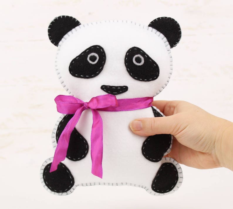 Panda Pattern Felt Panda Bear Sewing Pattern Panda Stuffed | Etsy