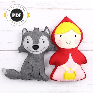 Little Red Riding Hood & Wolf Felt Sewing Pattern (PDF SVG)