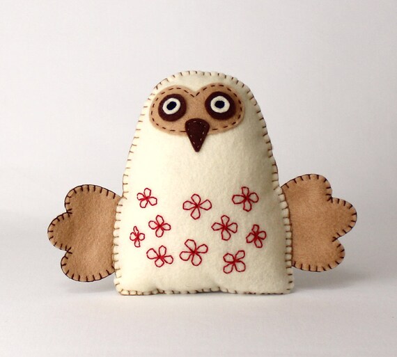 Owl Felt Plush Softie ~Hand-sewn with LOVE