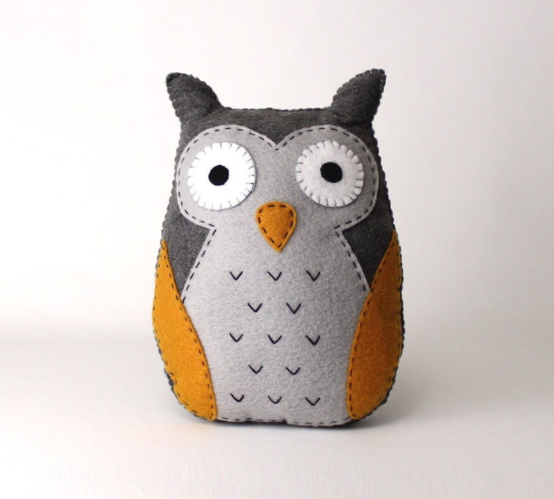 Felt Owl  Sewing Pattern  Stuffed  Owl  Plushie Hand Sewing Etsy