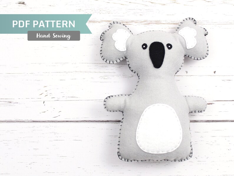 Koala Stuffed Animal Sewing Pattern Koala Hand Sewing image 1
