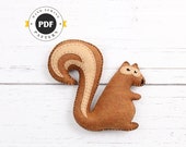 Squirrel Sewing Pattern, Stuffed Squirrel Hand Sewing Pattern, Felt Easy to Sew Plush Chipmunk, Instant Download PDF SVG DXF