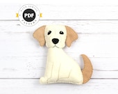 Golden Lab Sewing Pattern, Dog Hand Sewing Pattern, Felt Labrador Retriever Dog Sewing Pattern, Yellow Lab, Instant Download PDF SVG DXF