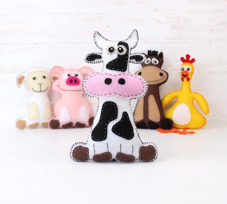 Farm Animal Sewing Patterns Felt Stuffed Barnyard Animal Etsy